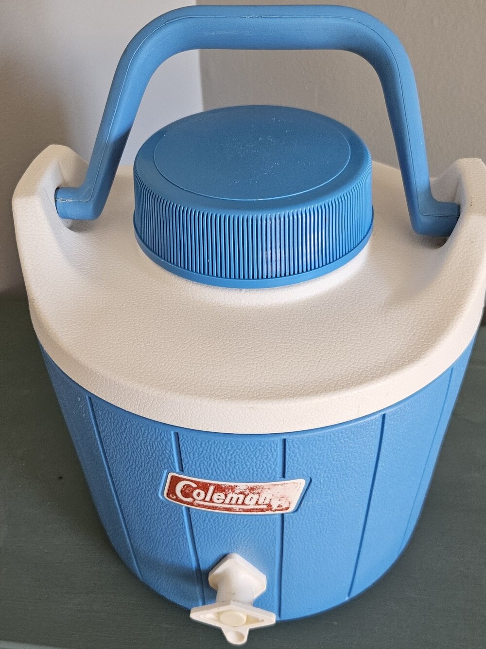 Vintage 1970s Coleman Blue Water Cooler Jug Spigot 1 Gallon Made in Canada